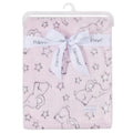 Baby Girls Newborn Soft Blankets Jacquard Elephant Plush Fleece Pram Crib Pink Blanket