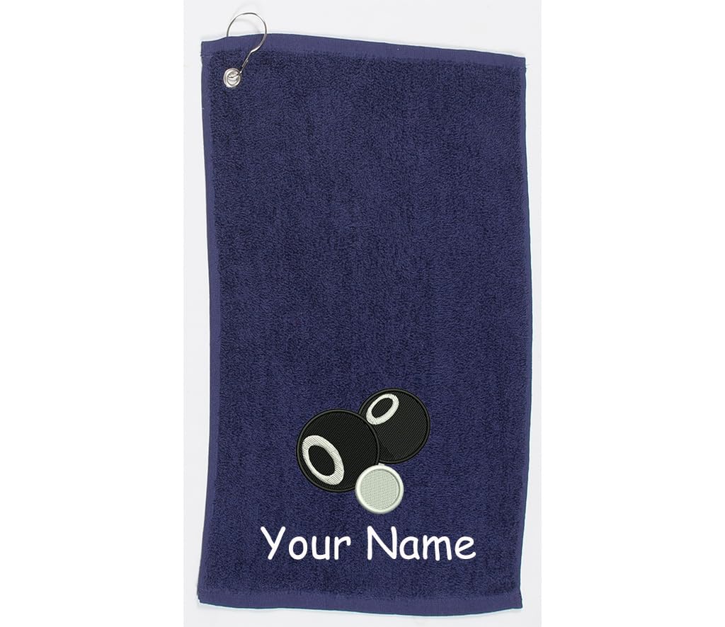 Personalised Lawn Bowls Towel – Embroidery and Clip 100% Ringspun Cotton Lawn Bowls Accessories - Lawn Bowls Gift - Christmas Lawn Bowls Gift.
