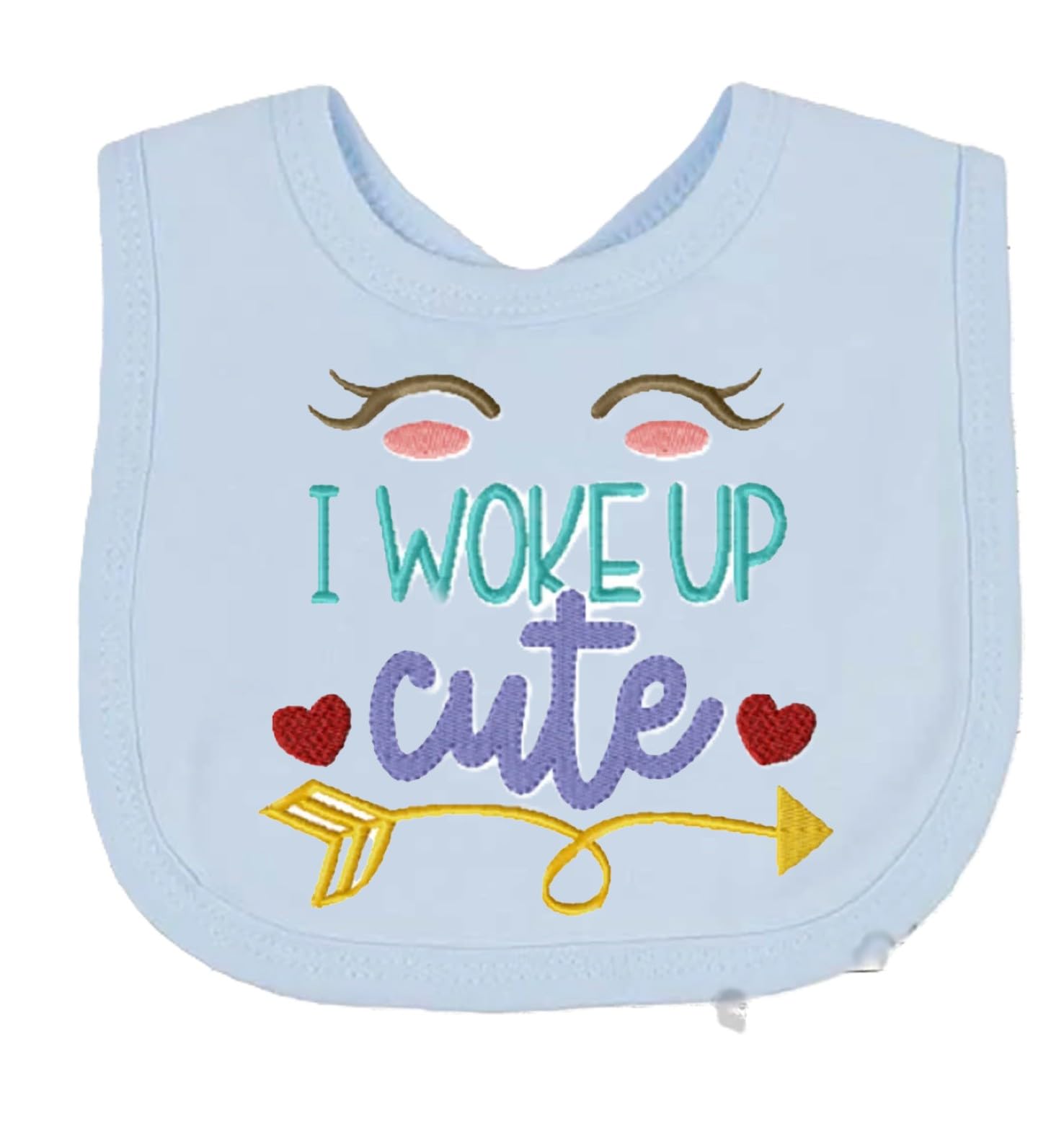 Funny Baby Bib I Woke Up Cute Boy Girl Gift EMBROIDERED BABY BIB