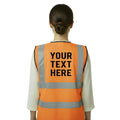 PERSONALISED HI VIS VEST CUSTOM PRINTED HI VIZ HIGH VISIBILITY SAFETY WAISTCOAT ORANGE