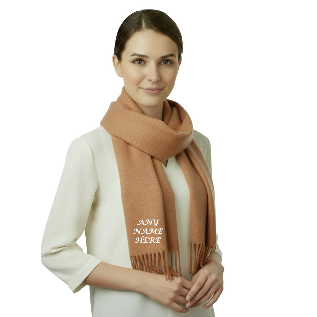 Luxury Personalised Scarf – Custom Embroidered with Name/Initials Ladys scarf