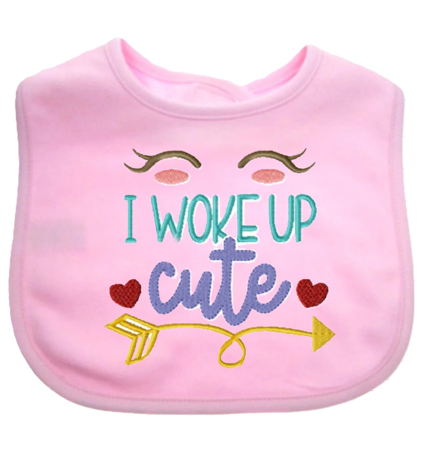 Funny Baby Bib I Woke Up Cute Boy Girl Gift EMBROIDERED BABY BIB