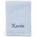 Personalised Baby Blue Blanket with Name Custom Newborn Size 75x100cm Soft Waffle Fleece Cot & Pram Blanket Embroidered Baby Gift for Baby Shower, Christening, Baby Boys & Girls