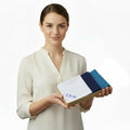 Three Mens Handkerchiefs: Personalised Embroidered Name or Initials, Gift Box Set of 3 Cotton Hankies