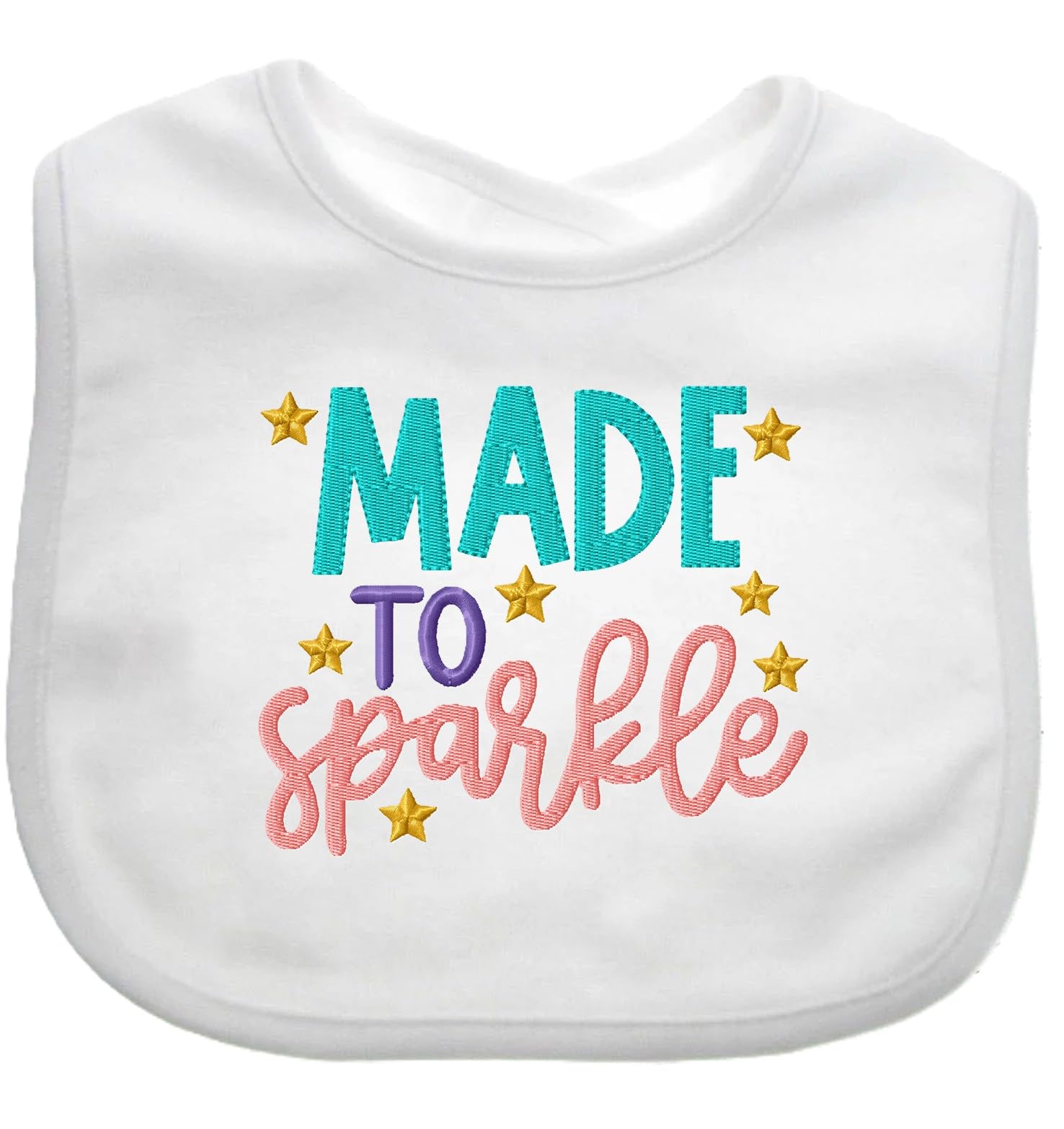 Funny Baby Bib Made To Sparkle Boy Girl Gift EMBROIDERED BABY BIB