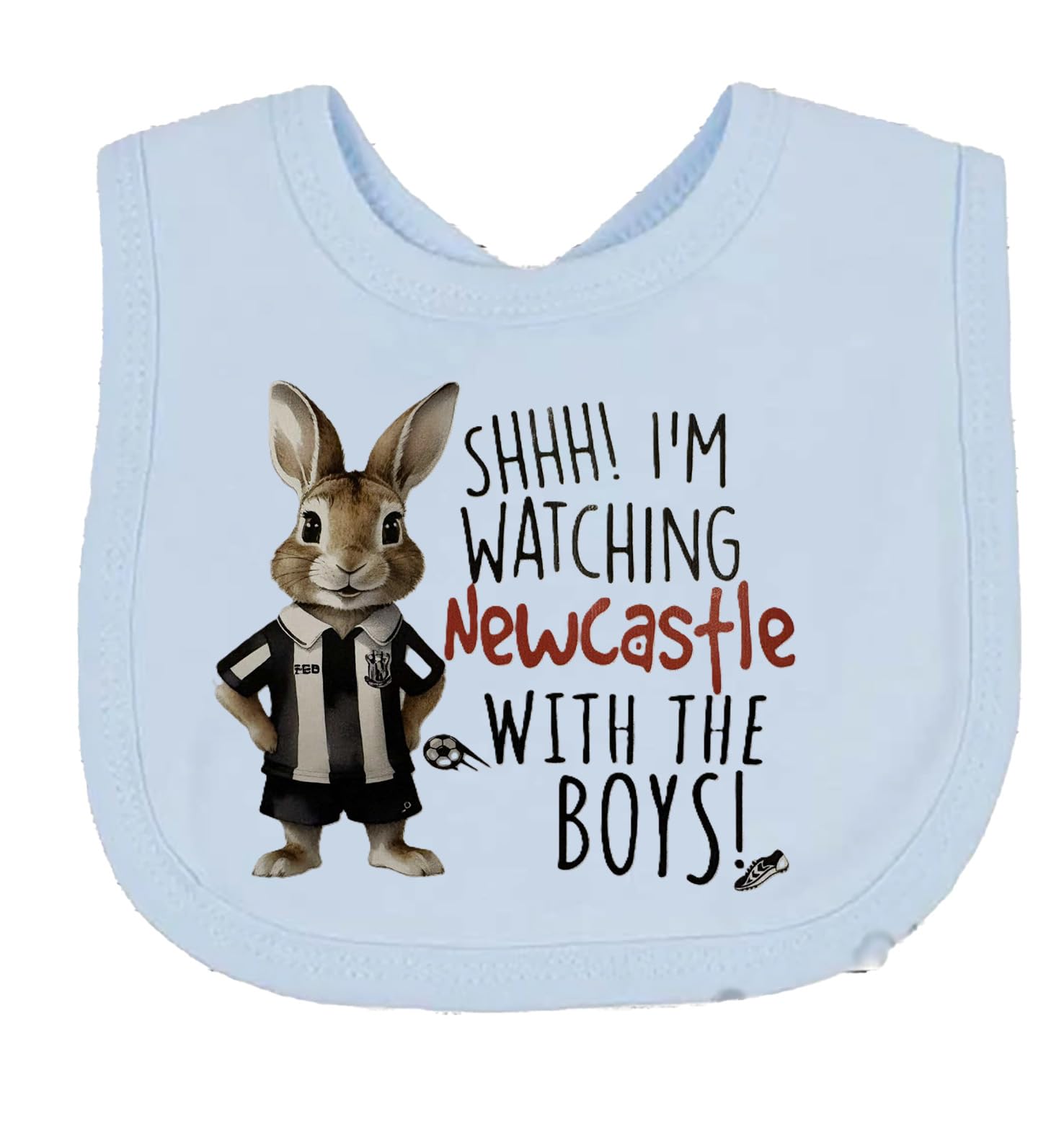 SHHH im watching newcastle with the boys Baby Bib choice of colours