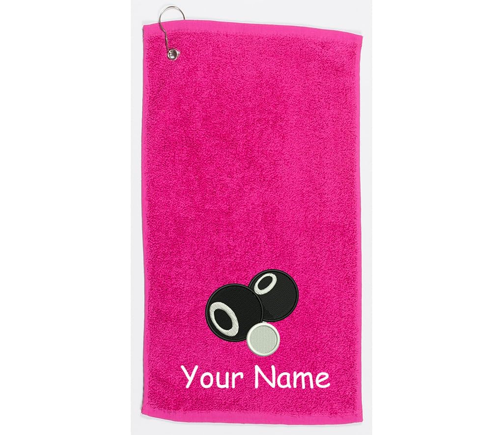 Personalised Lawn Bowls Towel – Embroidery and Clip 100% Ringspun Cotton Lawn Bowls Accessories - Lawn Bowls Gift - Christmas Lawn Bowls Gift.