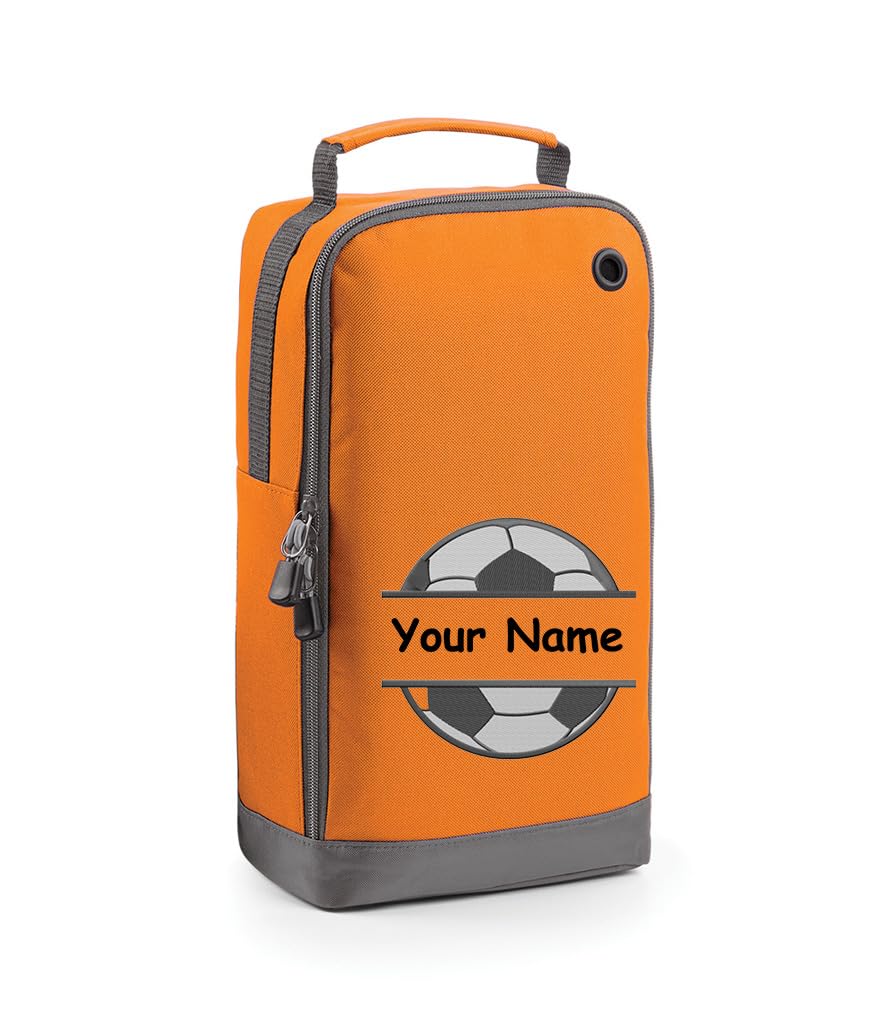 Personalised Football Boot Bag with Name - Footballer Gift Shoe Sports Bag with Foot Ball Design .Choice of Colours