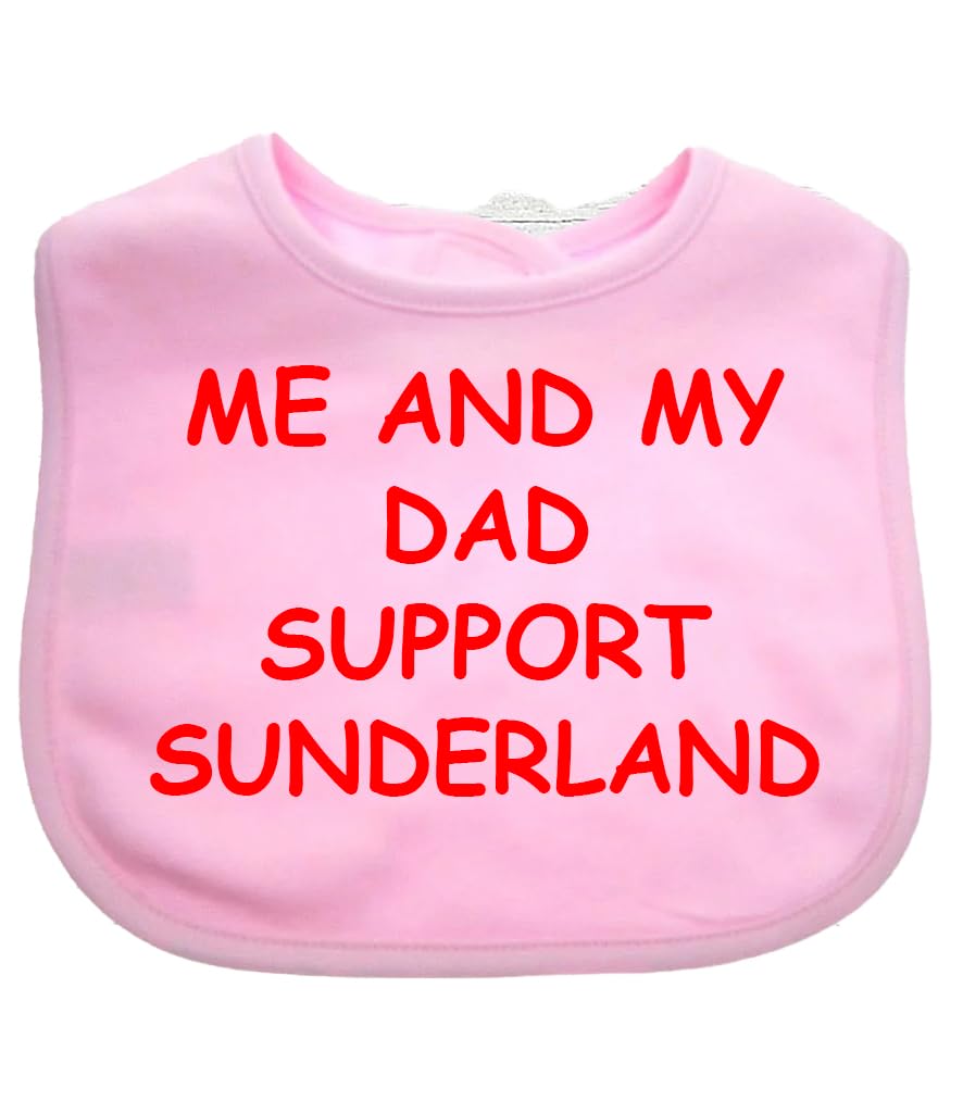 Me And My Dad Supports Baby SUNDERLAND Bib choice of colours. BABY FOOTBALL BIB