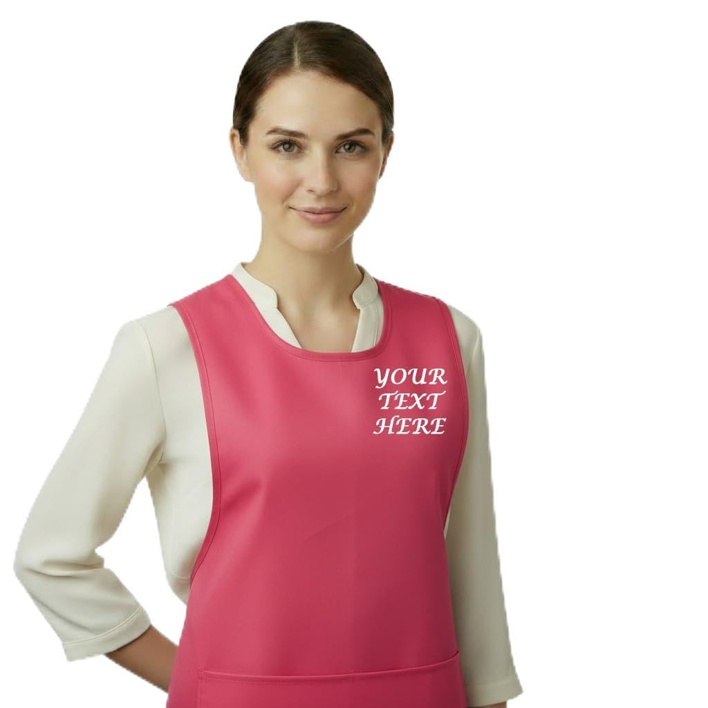 Personalised Custom Embroidered Ladies Pocket Tabard Workwear Bar Cleaning Apron Choice of colours