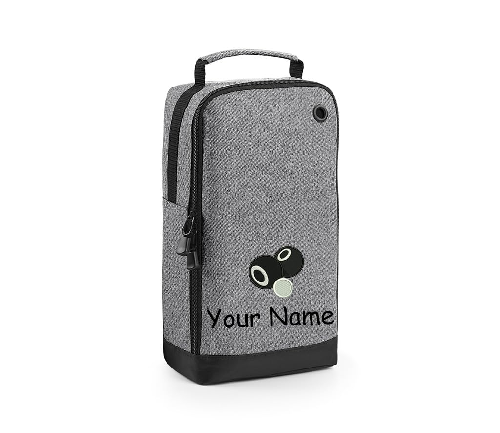 Personalised Embroidered Lawn Bowls Shoe Bag Bowling Design Personalised Lawn Bowl Design Gift Personalised with Name.Choice of Colours