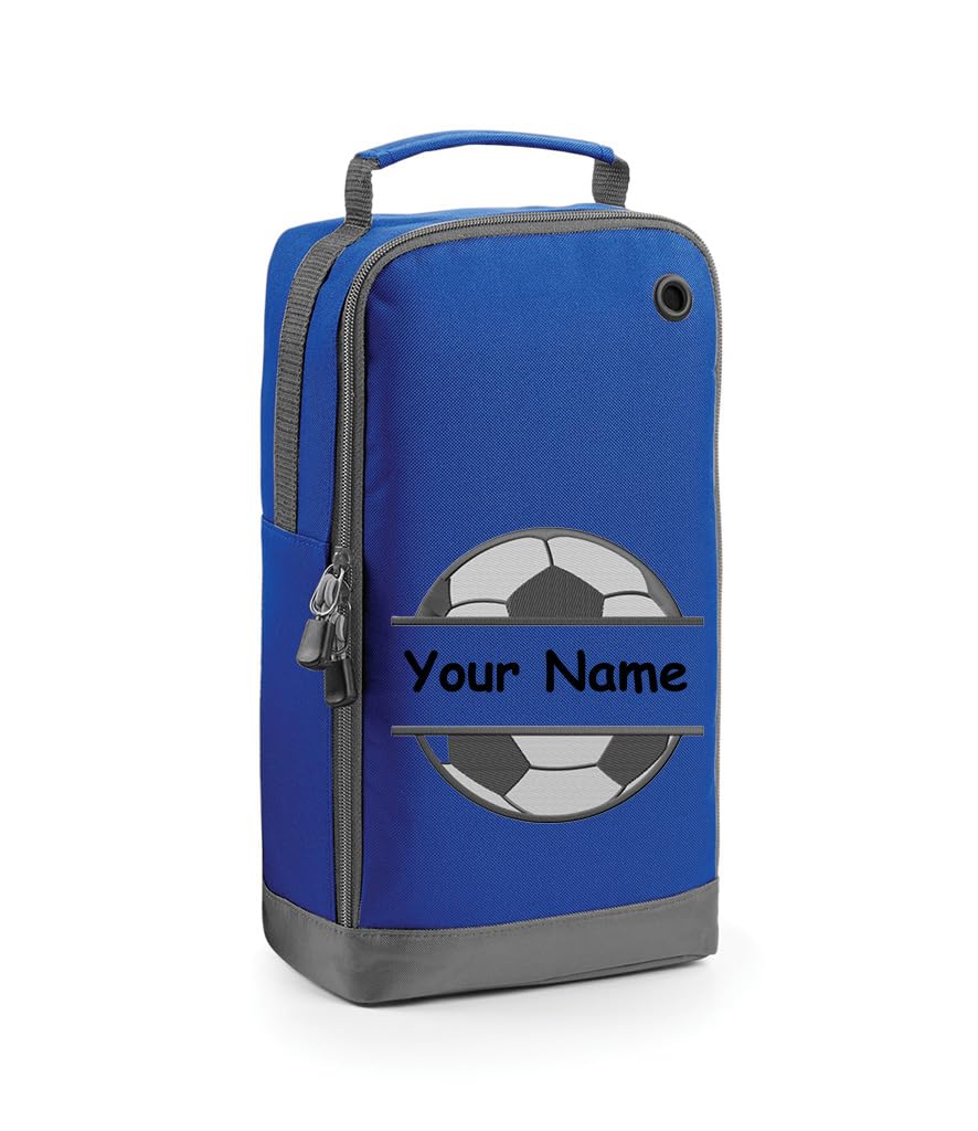Personalised Football Boot Bag with Name - Footballer Gift Shoe Sports Bag with Foot Ball Design .Choice of Colours