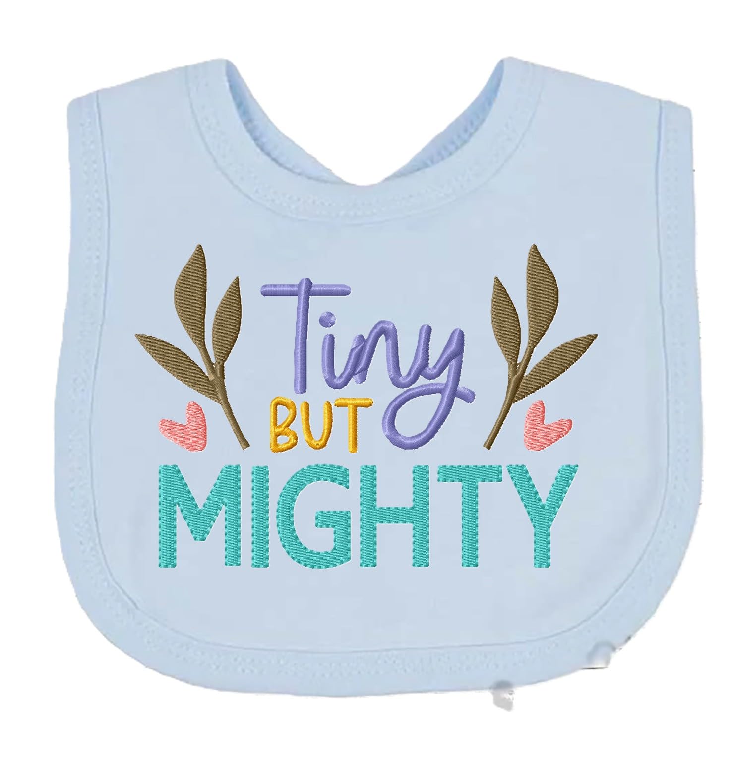 Funny Baby Bib Tiny But MIGHTY Boy Girl Gift EMBROIDERED BABY BIB