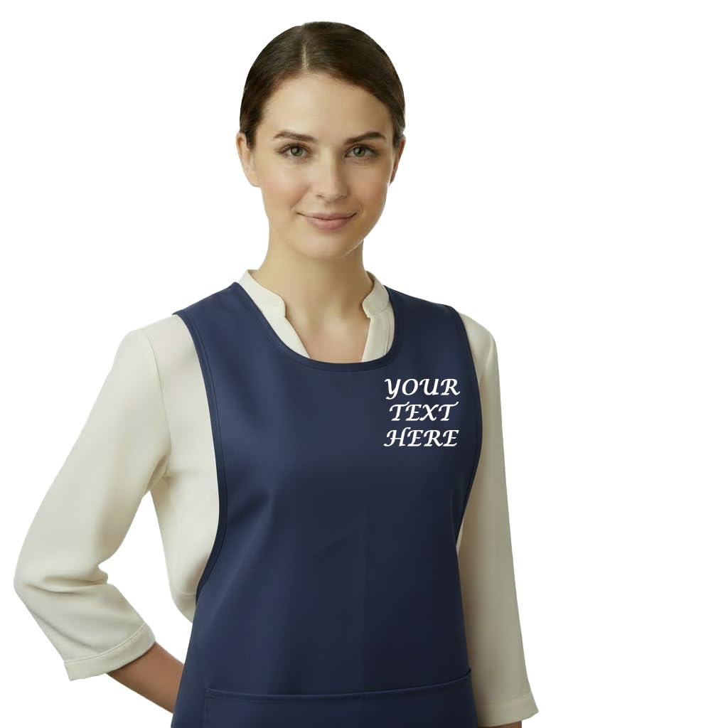 Personalised Custom Embroidered Ladies Pocket Tabard Workwear Bar Cleaning Apron Choice of colours