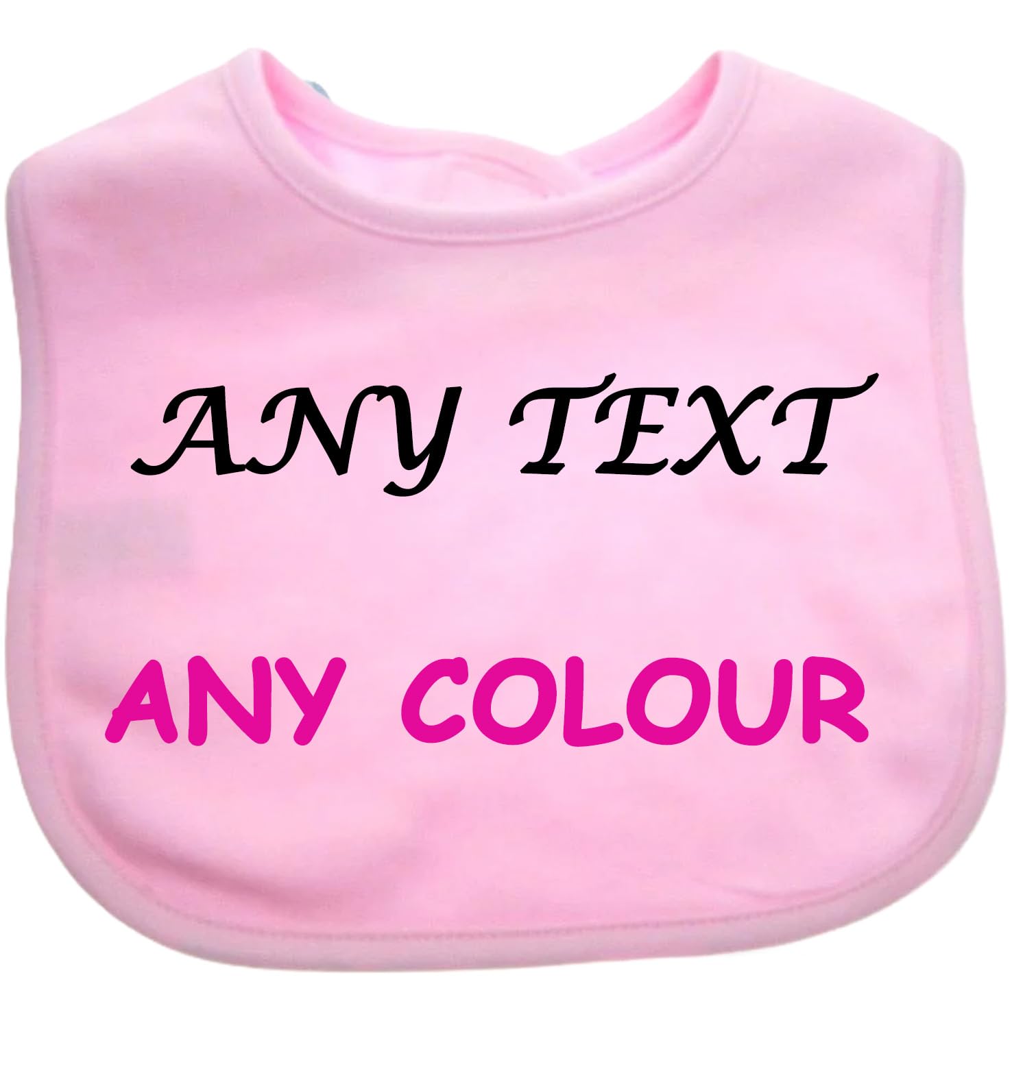Bespoke Personalised Design Your Own Wording Baby Feeding Bib CHOICE OF COLOURS