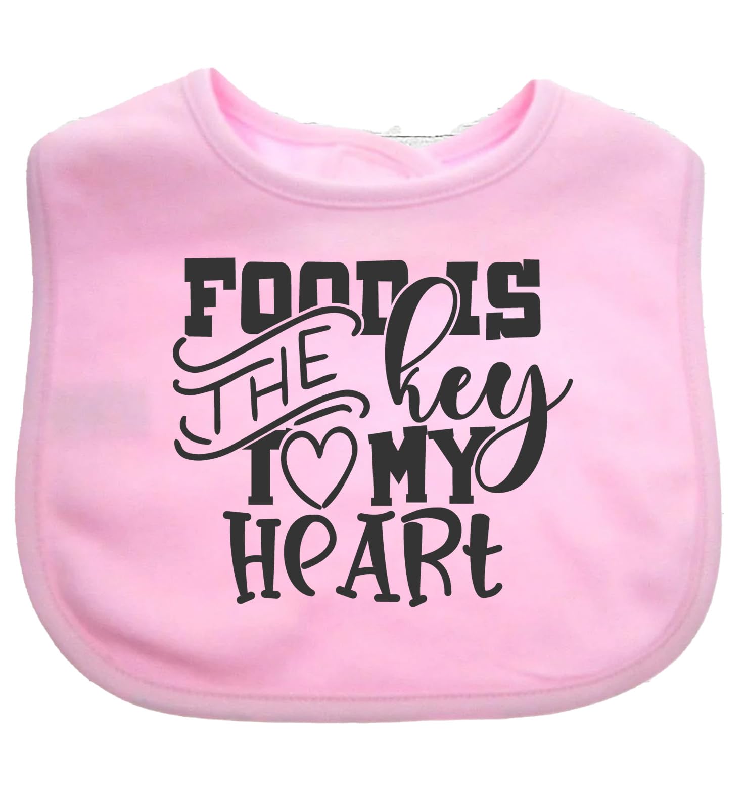 Food Is The Key To My Heart Baby Bib choice of colours