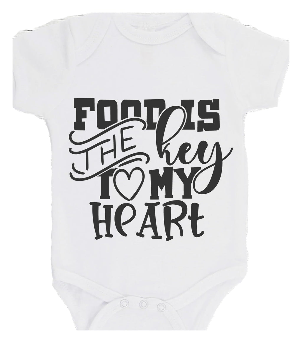 Food Is The Key To My Heart Bodysuit Gift Baby Bodysuit choice of colours