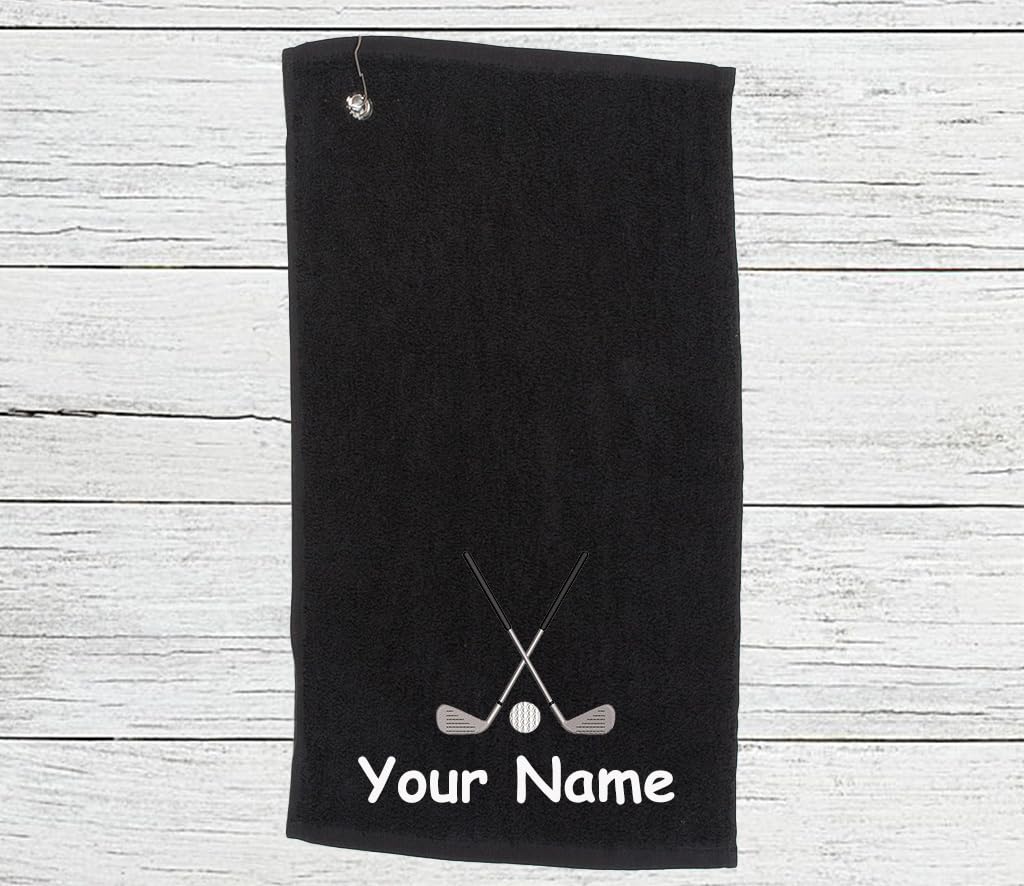 Personalised Golf Towel – Embroidery and Clip 100% Ringspun Cotton Golf Accessories - Golf Gift