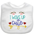 Funny Baby Bib I Woke Up Cute Boy Girl Gift EMBROIDERED BABY BIB