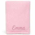 Personalised Baby Blanket with Name Custom Newborn Blanket 75x100cm Soft Waffle Fleece Cot & Pram Blanket Embroidered Baby Gift for Baby Shower, Christening, Baby Boys & Girls