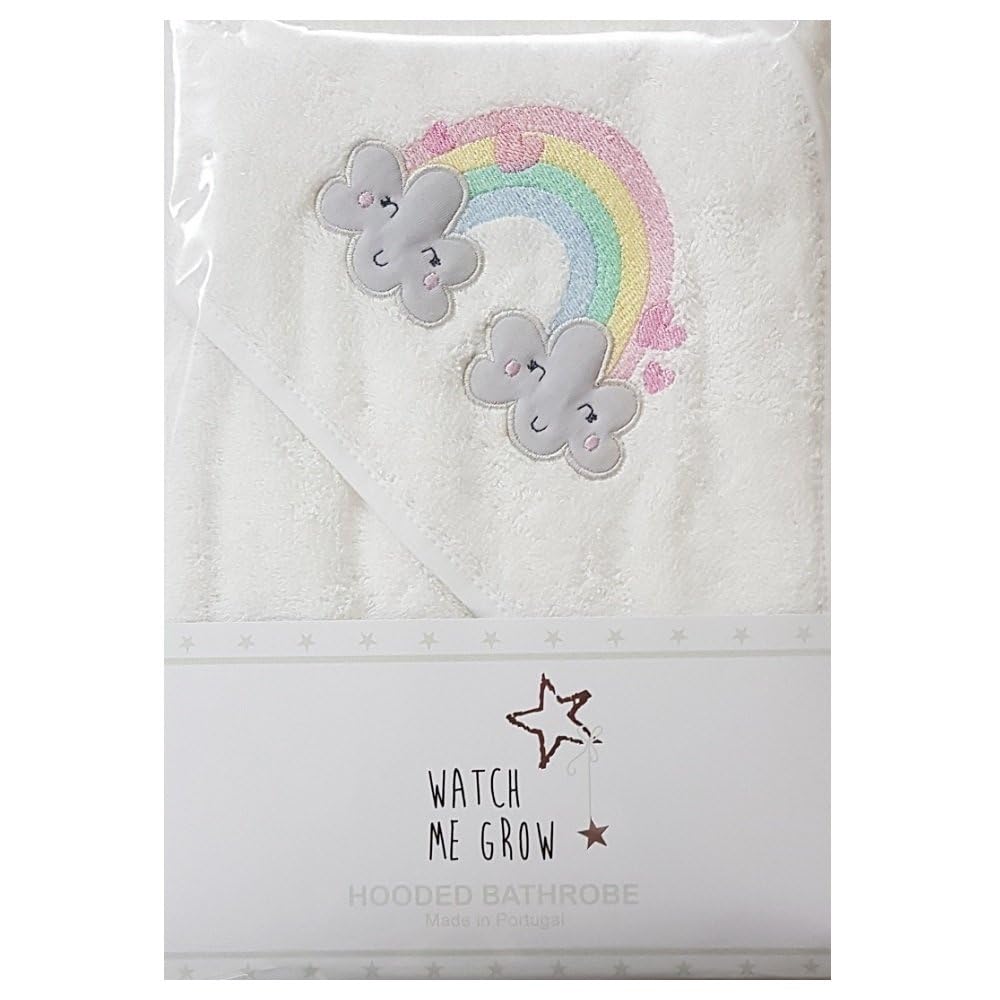 Baby Girls Rainbow Hooded Towel, 70x70 cm, Cotton