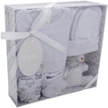 5 Piece Luxury Boxed Gift Set, White, 0-3 Months, 100% Cotton, Bodysuit, Hat, Soft Toy, Booties, Mitts