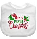 My First Christmas Boy Girl Gift EMBROIDERED BABY BIB