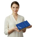 Three Blue Mens Handkerchiefs: Personalised Embroidered Name or Initials, Gift Box Set of 3 Cotton Hankies